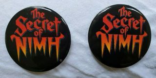 Set Of (2) Vintage The Secret Of Nimh Movie Promo Pinback Pin Buttons (1982)