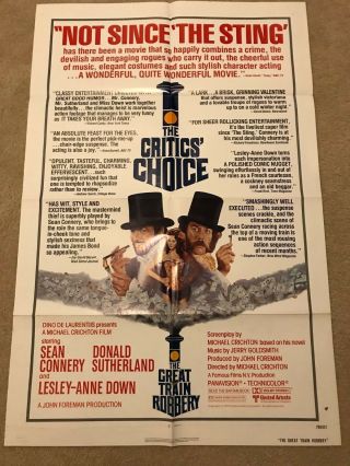 Movie Poster The Great Train Robbery - 1979 Connery/ Sutherland 27x40