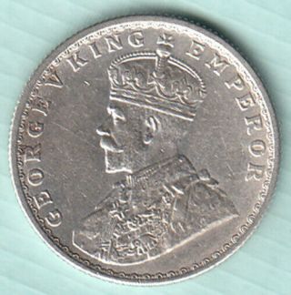 1917 British India King George V Half Rupee Near About Unc Silver Coin