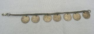 Great Britain Silver 3 Pence 6 Coin Bracelet