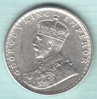 1917 British India King George V Half Rupee Silver Coin