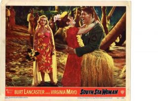 South Sea Woman 1953 Release Lobby Card Burt Lancaster Virginia Mayo