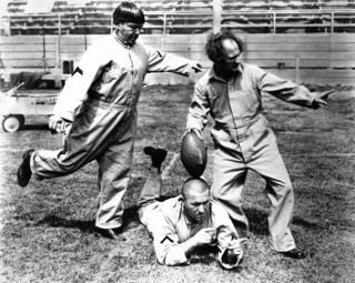 Three 3 Stooges 8x10 Photo Moe,  Curly,  Larry Print Playing Football Poster