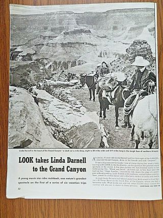 1941 Movie Article Ad Hollywood Star Linda Darnell Grand Canyon Phantom Ranch