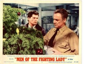 Men Of The Fighting Lady 1954 Release Lobby Card War Pidgeon Johnson,