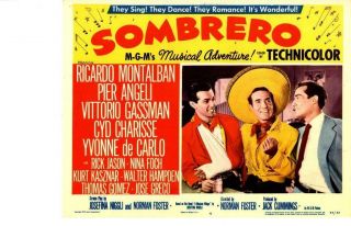 Sombrero 1953 Release Lobby Card Ricardo Montalban