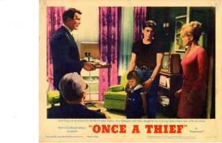 Once A Thief 1965 Release Lobby Card Ann - Margret Jack Palance