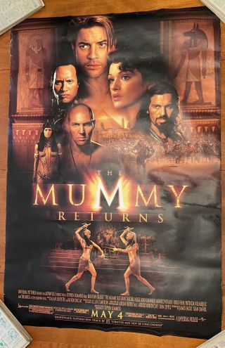 2001 Movie Poster The Mummy Returns Double Sided 40 X 27