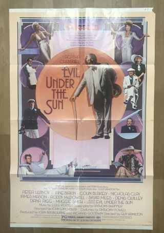 1982 Evil Under The Sun 1sh Movie Poster 27 X 41 Peter Ustinov