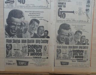 1964 Newspaper Ads For Movie Robin And The 7 Hoods - Sinatra & Rat Pack,  Chicago