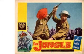 The Jungle 1952 Release Lobby Card Safari Cesar Romero Rod Cameron