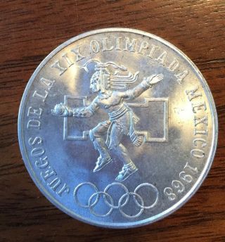 1968 - Mexican Silver 25 Peso Coin - Olympic Games - Uncirculated