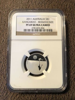 Rare Australia 2011 1/5 Oz.  999 Silver Kangaroo At Sunset Ngc Pf69 Low Mintage