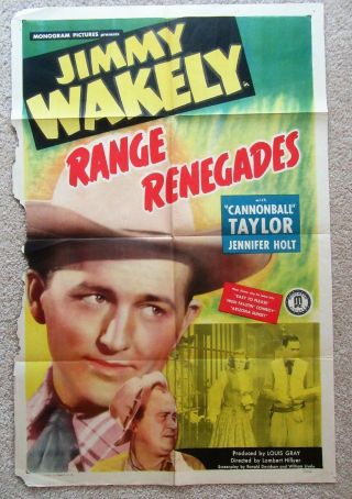 Range Renegades 1948 1sht Movie Poster Fld Jimmy Wakely Fair