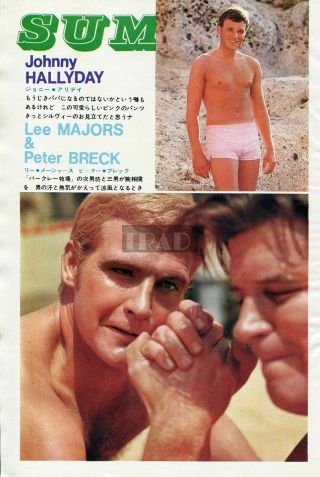 Lee Majors Peter Breck Johnny Hallyday Virna Lisi Sexy 1966 Japan Clipping Fg/n