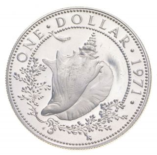 Silver - World Coin - 1971 Bahama Islands 1 Dollar - World Silver Coin 682