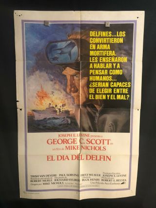 This Day Of The Dolphin Spanish One Sheet Movie Poster George C Scott