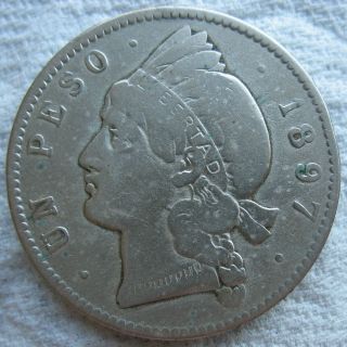 1897 - A Dominican Republic Silver 1 Peso