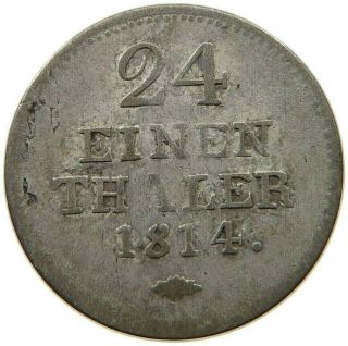 German States 1/24 Taler 1814 Hessen Kassel C32 749
