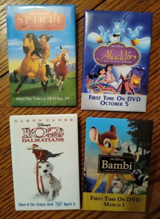 Disney,  Walmart Dvd,  pins Bambi,  Spirit,  Aladdin,  Tarzan,  Peter Pan,  Mulan,  Bear 3