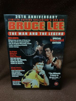 Vintage Bruce Lee The Man & The Legend Box Set Vhs Plus Photo Card Set