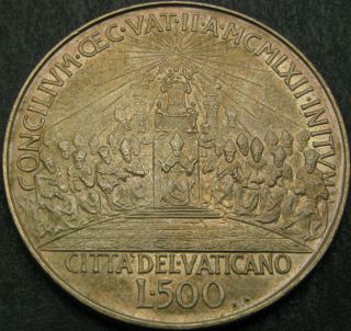 Vatican 500 Lire 1962 - Silver - Second Ecumenical Council - Aunc - 1016 ¤