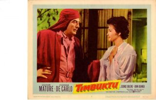 Timbuktu 1959 Release Lobby Card Victor Mature Yvonne Decarlo