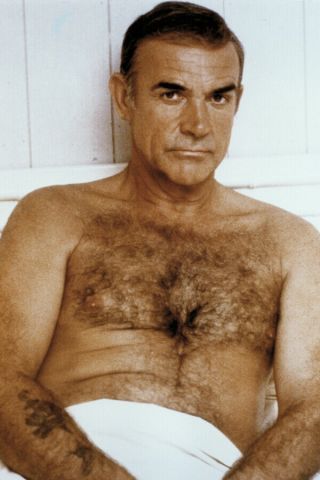 Sean Connery Bare Chest With Towel Never Say Never Again 4x6 Inch Real Photo
