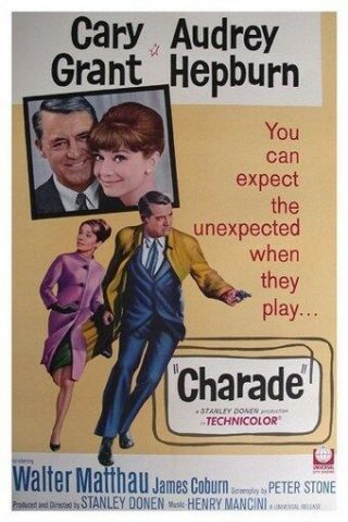 Charade Movie Poster - Cary Grant Audrey Hepburn 2 - Print Image Photo - Pw0