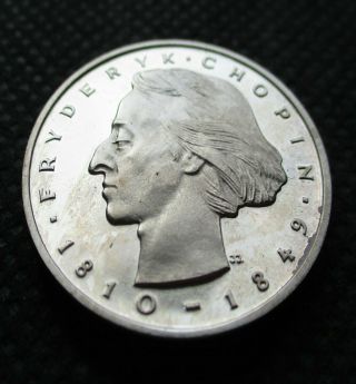 Silver Commemorative 50 Zloty 1972 Coin Of Poland - Fryderyk Chopin  Ag
