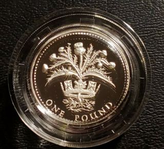 1989 United Kingdom,  Silver Proof,  Piedmont 1 Pound Coin.