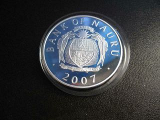 Coins Nauru Five Dollars Silver Proof 2007 Diamond Wedding