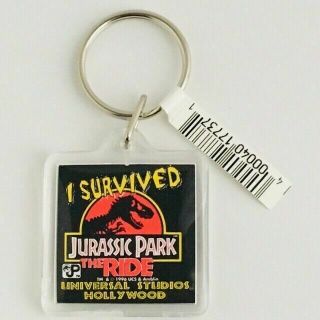Jurassic Park The Ride Vintage Keychain Universal Studios Hollywood 1996