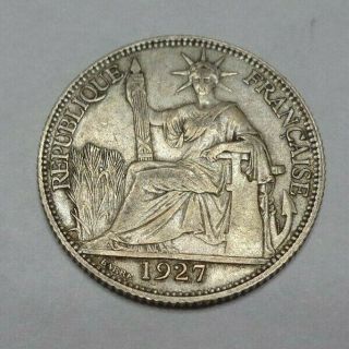 1927 - A French Indo - Chine Indo - China 20 Centimes Silver Coin French Piastre
