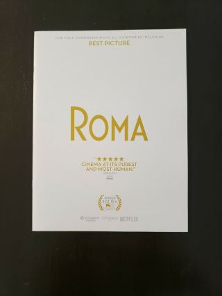 Roma Fyc For Your Consideration Alfonso Cuaron Best Picture Award Book