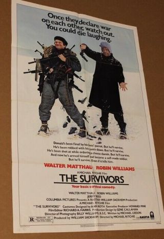 Vintage One Sheet Movie Poster - Robin Williams - The Survivors 1983 Matthau