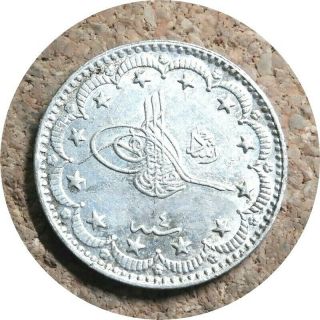 Elf Turkey Ottoman Empire 5 Kurush Ah 1327 Yr 4 Ad 1912 Silver