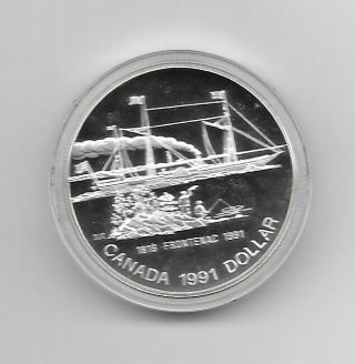 Canada One Dollar 1991 Silver.  500 " Frontenac "