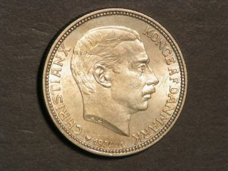 Denmark 1930 2 Kroner King 60th Birthday Silver Bu