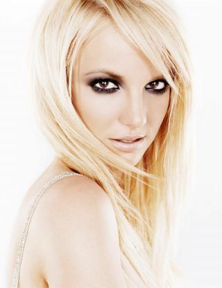 Glossy Photo Picture 8x10 Britney Spears Blonde With Black Make - Up Eyes