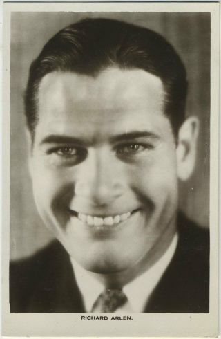 Richard Arlen 1930s Real Photo Postcard - Picturegoer 350a Movie Star Rppc