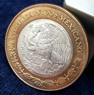 Mexico 100 Peso 2004 Estado De Sonora Bimetallic 925 Center Silver Coin