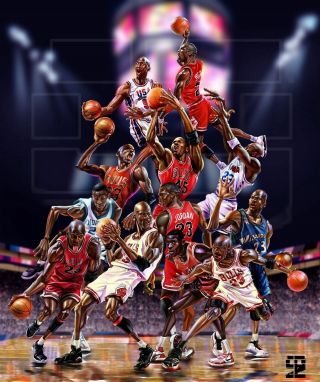 Glossy Photo Picture 8x10 Michael Jordan Chicago Bulls Nba Basketball Caricature