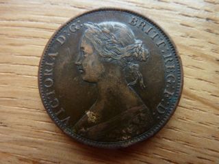 1861 Victoria Canada Nova Scotia One Cent Coin (ref14A) 2
