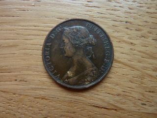 1861 Victoria Canada Nova Scotia One Cent Coin (ref14A) 3