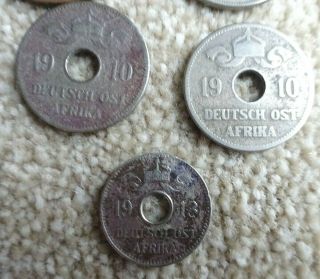 Antique & Vintage Coins GERMAN EAST AFRICA 2x 1910 10 HELLER,  1913 5 HELLER,  2 3