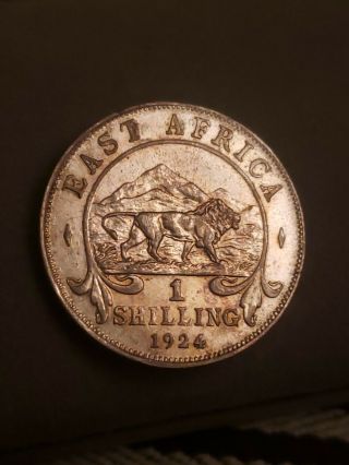 1924 East Africa 1 Shilling Coin Au / Unc