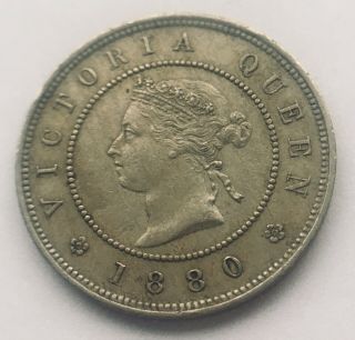 Jamaica Queen Victoria 1880 One Farthing Coin Low Mintage 192,  000 Postage
