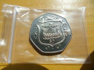 1984 Isle Of Man 50p 50 Pence Penny