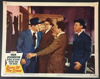 Van Johnson Norman Lloyd Scene Of The Crime 1949 3 Lobby Card 1500
